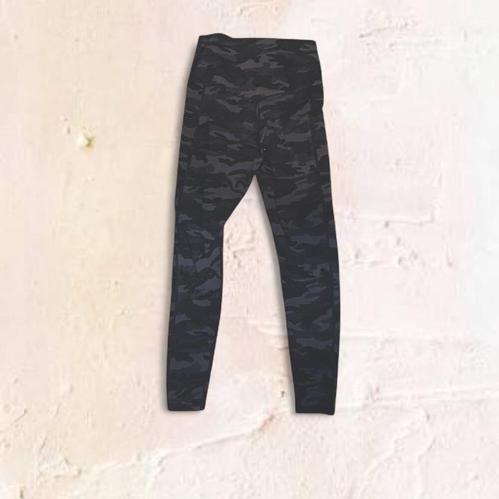 Black Camo Leggings High Waisted With Pockets Workout Gym Athletic
